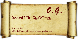 Ozorák György névjegykártya